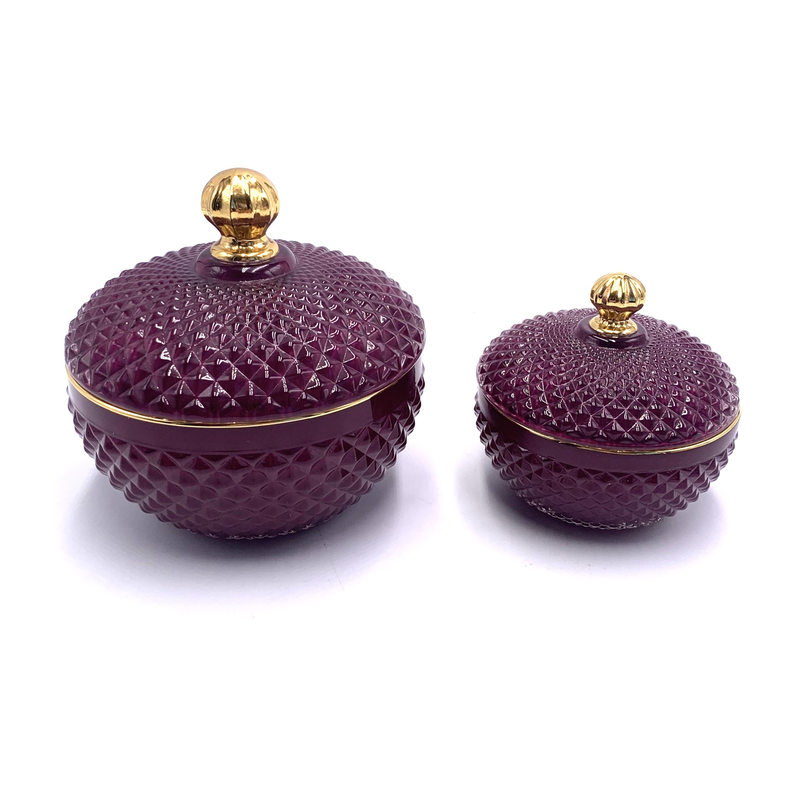 Decorative Purple Colored Glass Candle Jars Wholesale