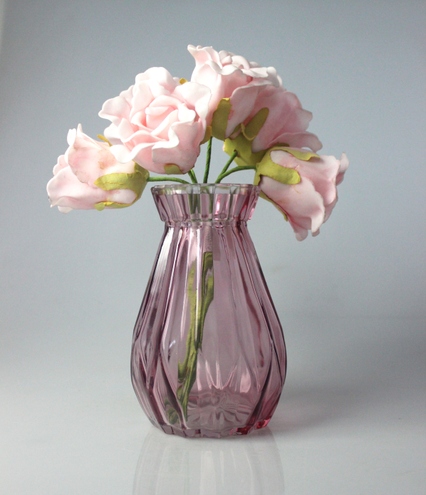 Pink Glass Vase for Home Decor