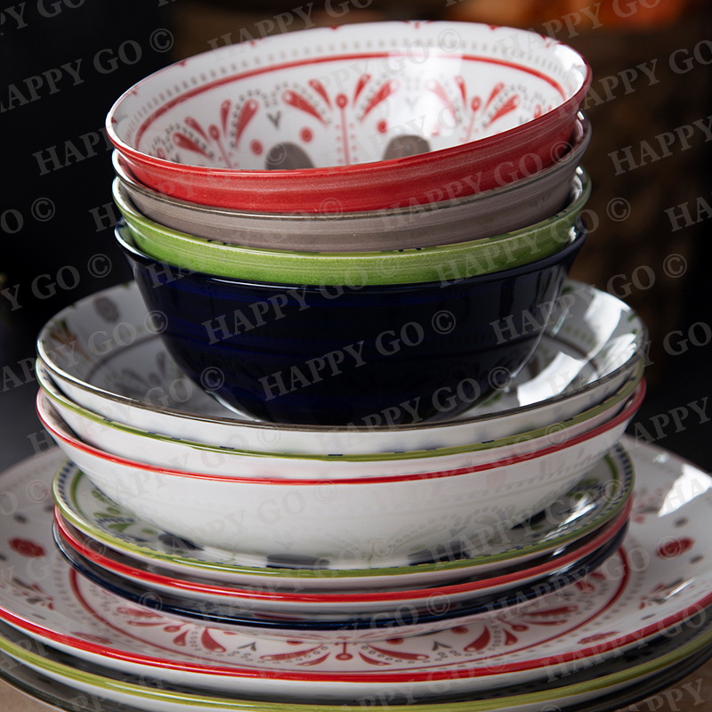 15.5cm 2C Pad printing porcelain soup bowl