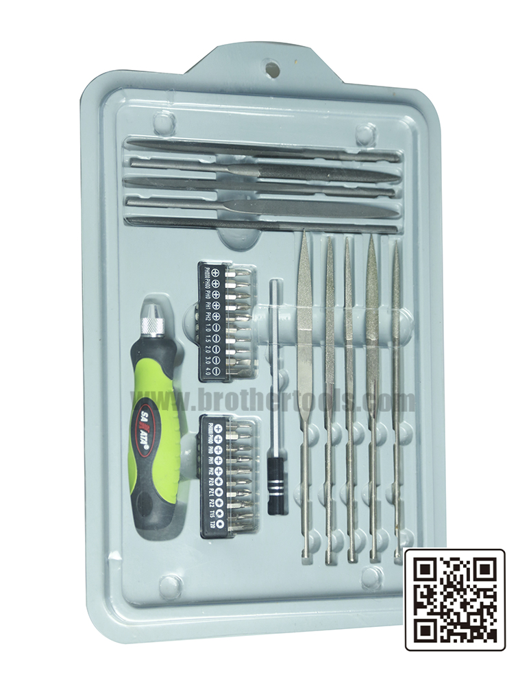 32pcs needle file and screwdriver set,bits set,screwdriver set,diamond needle file set.