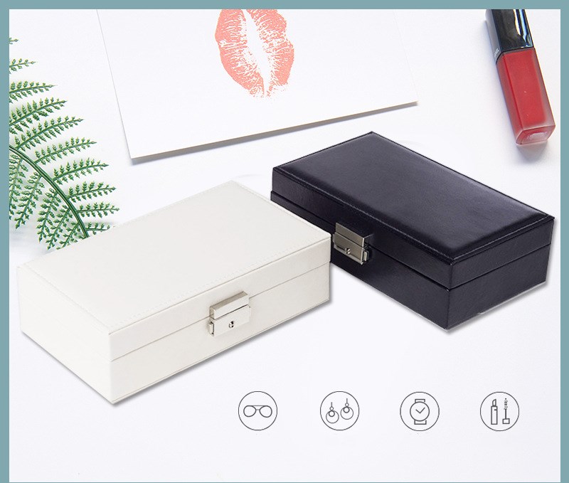 Korean Style Pure Color Jewelry Box Multifunctional Jewelry Storage Box