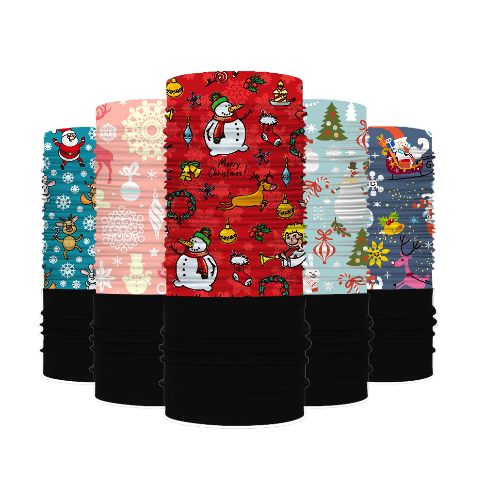 Outdoor Winter Christmas Halloween Holiday Party Windproof Fashion Custom Printed Warm Polyester Polar Fleece Neck Gaiter