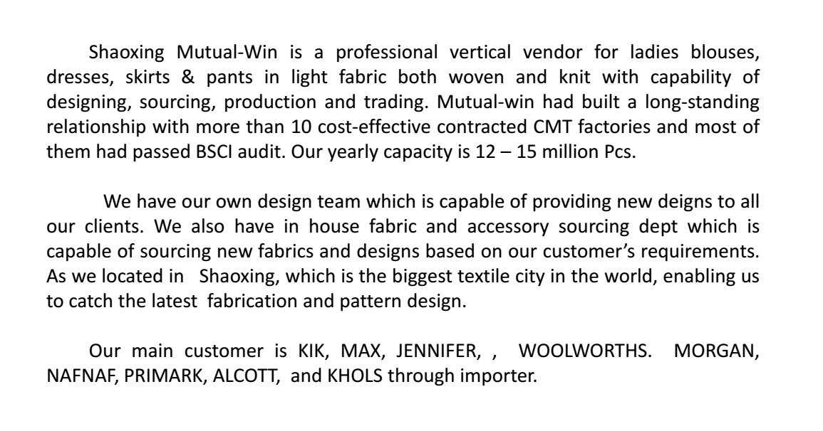 Shaoxing Shangying Clothing Co., Ltd. – Other women's clothing 1