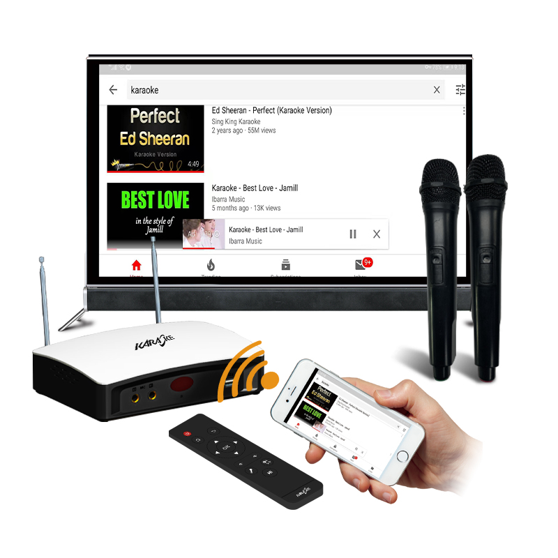 1 WiFi display Karaoke Portable Karaoke with wireless game Microphone MP4 Karaoke Microphone Player magic