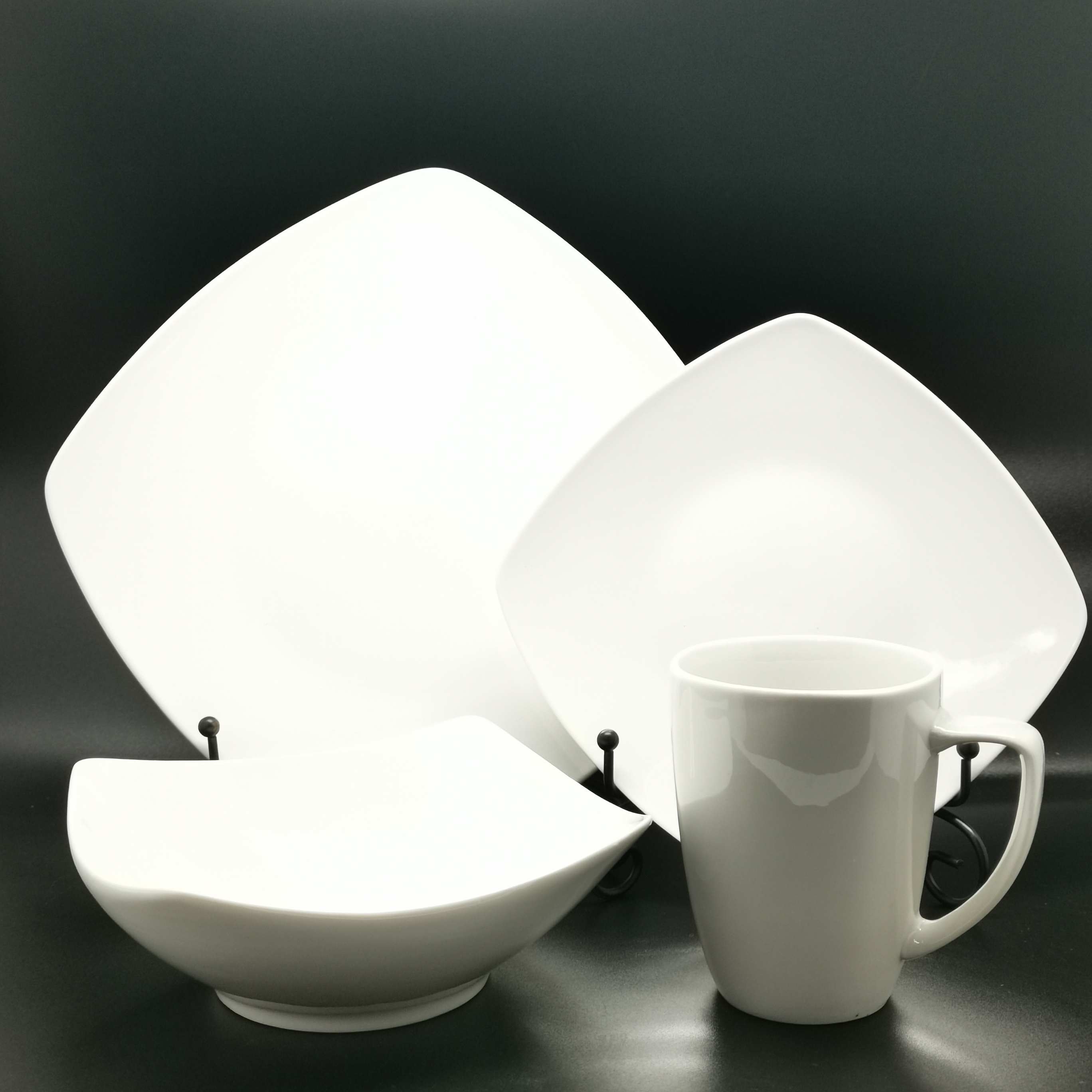 Square shape white Porcelain dinnerware