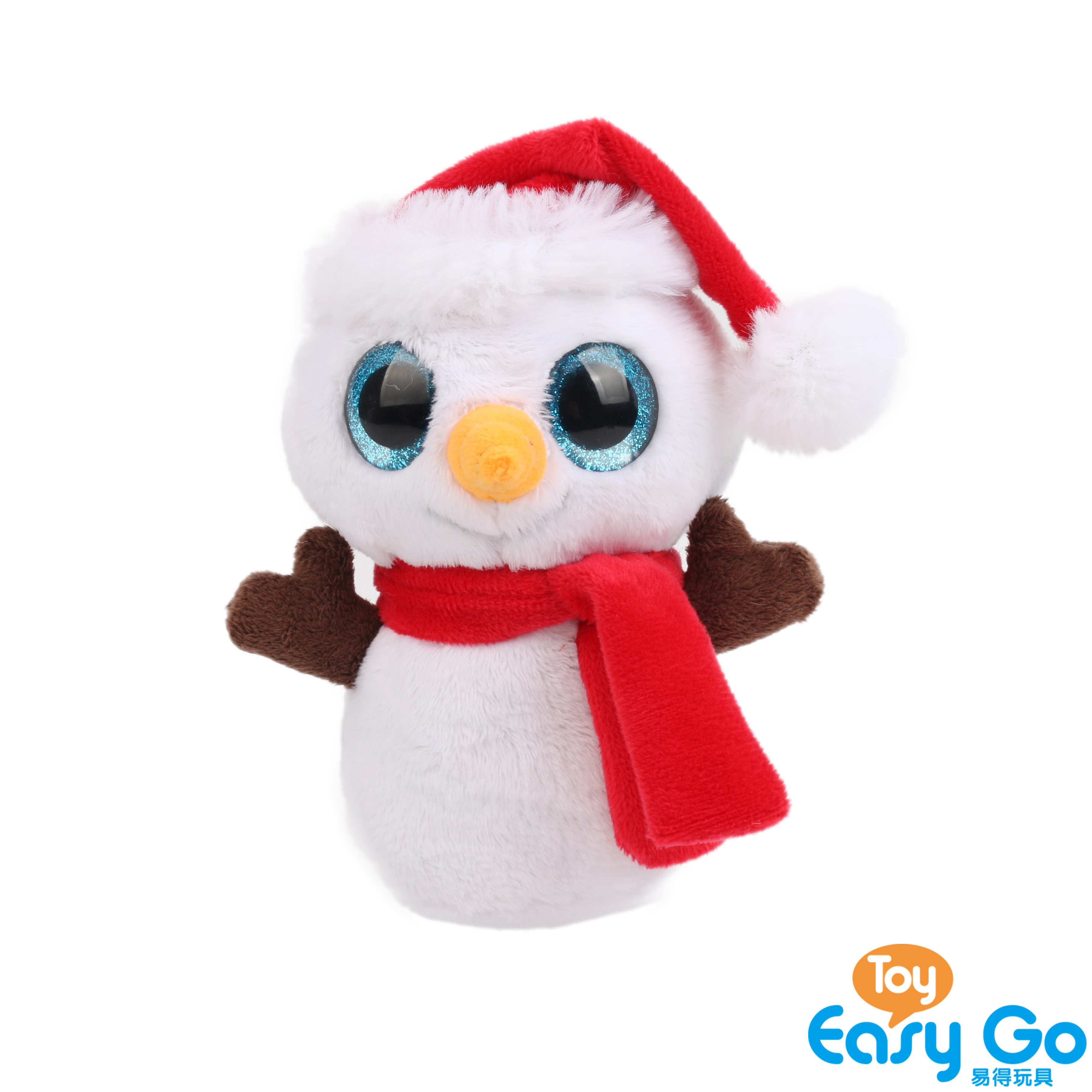 Christmas stuffed big eyes snowman plush toy