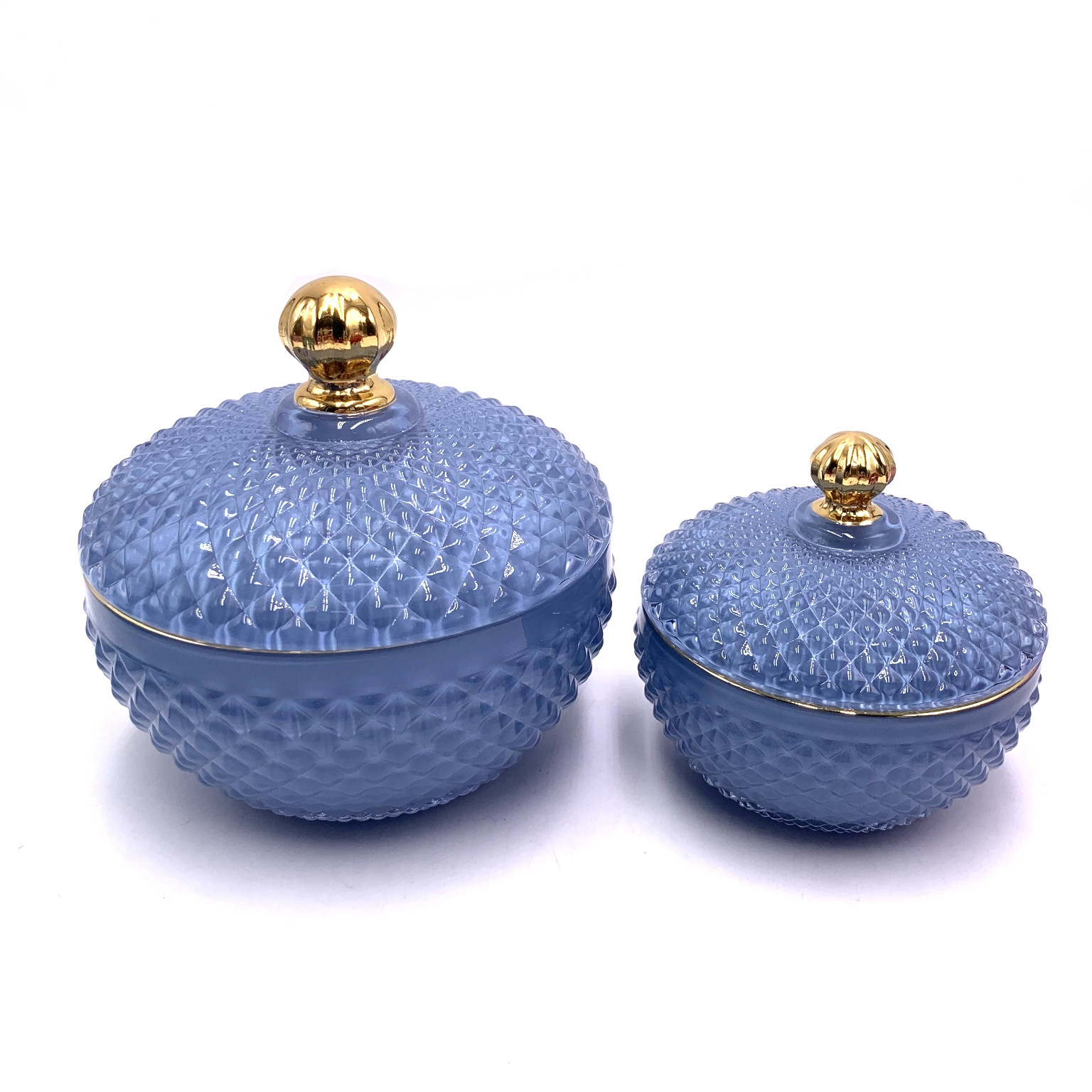 Indigo Colored Luxury glass Jars for Candle Making