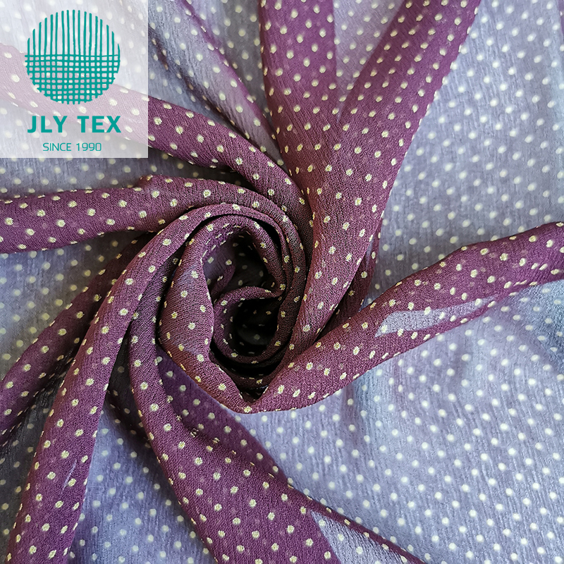 Chiffon rayon and crepe dot printing