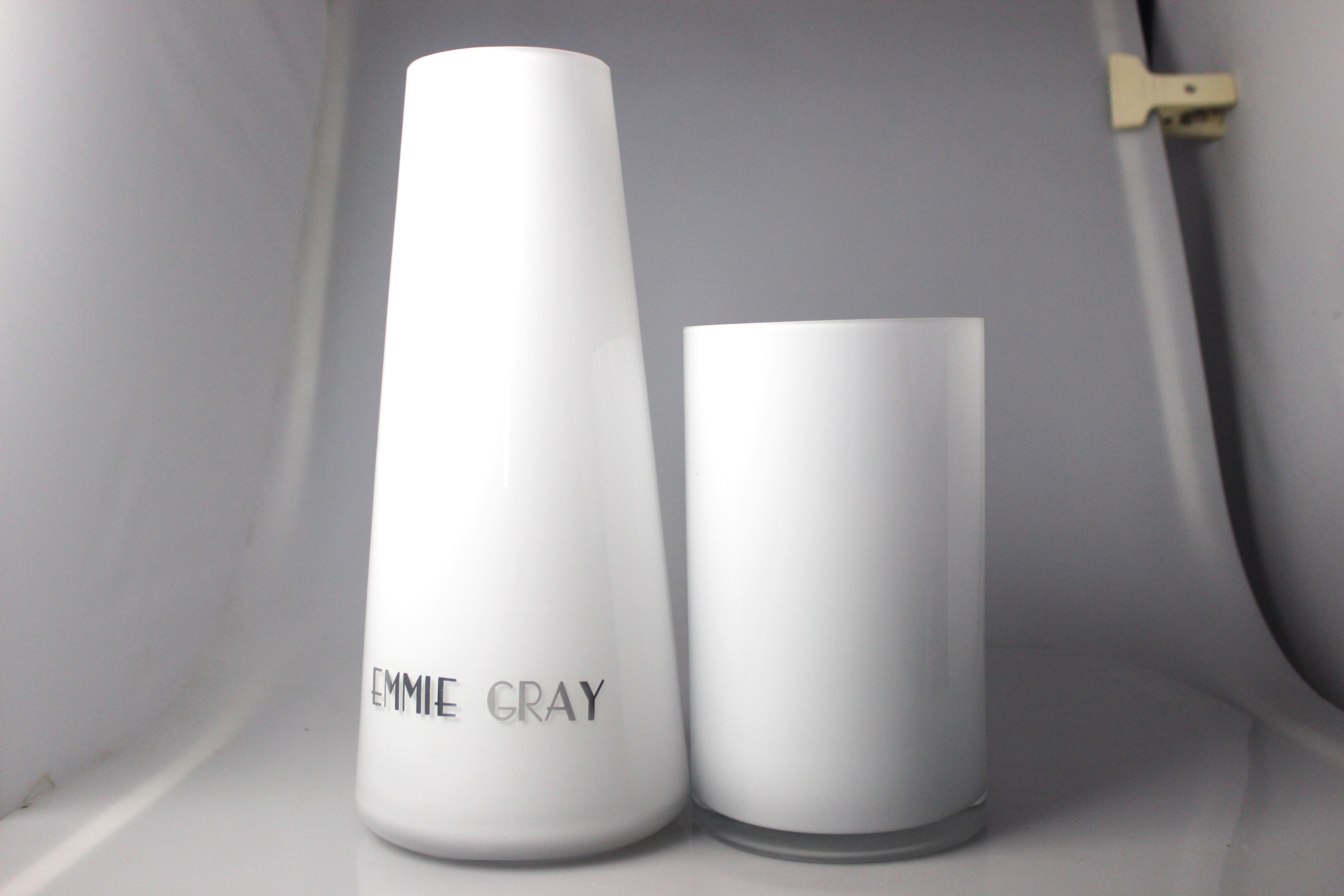 White Glass Flower Vase