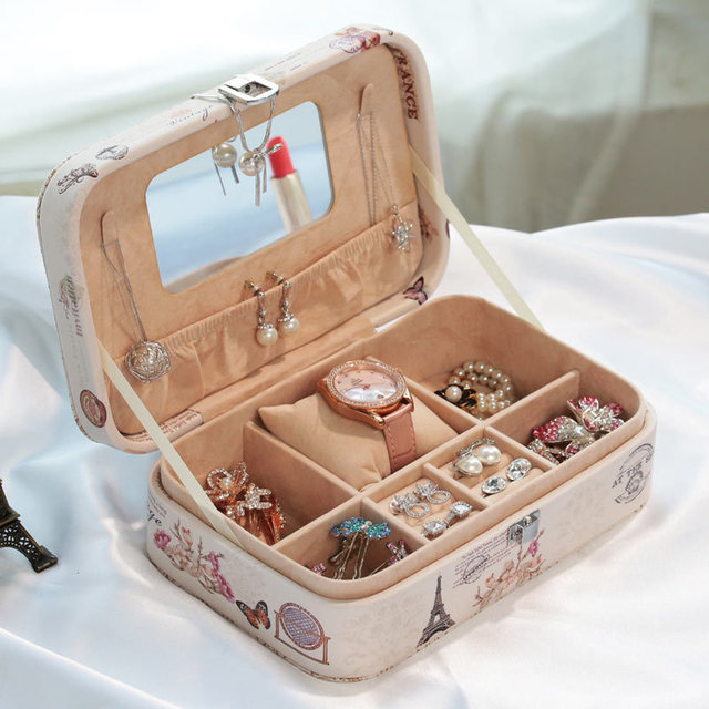 Large Capacity Portable PU Jewelry Storage Box