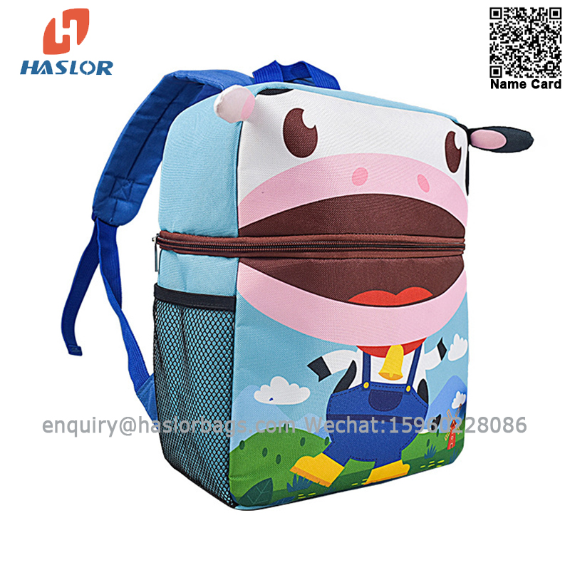 01-Custom New Design School Kids Backpack Unique School Bag Milk Cow Cartoon Children's Bags Backpack Wholesale