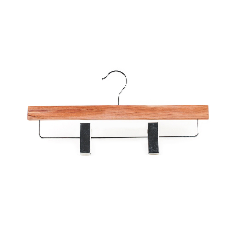 Lanhome Wooden hangers pants hanger for trousers with clips
