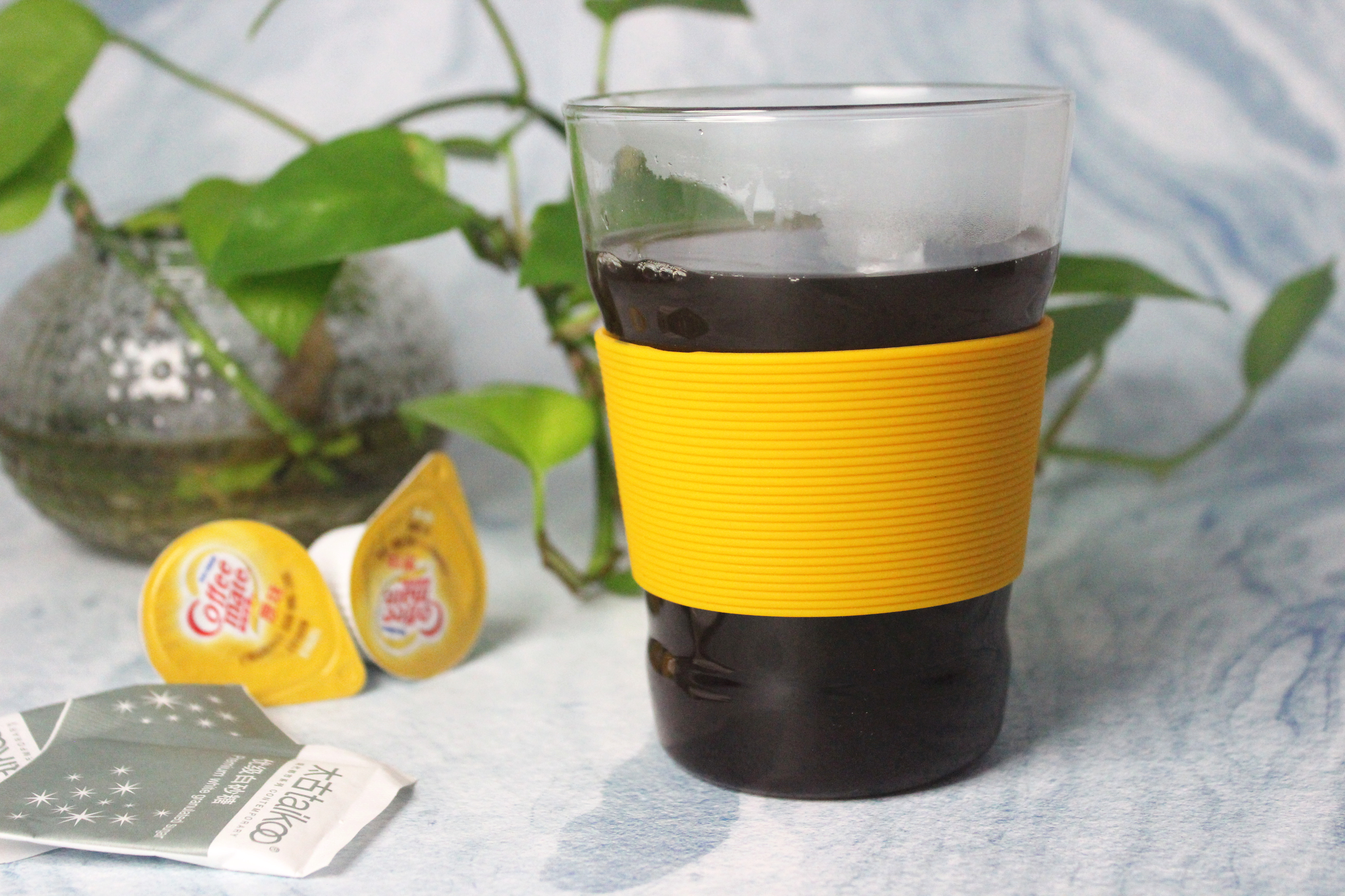 350ML Single Wall Glass Cup with Silicone Sleeve
