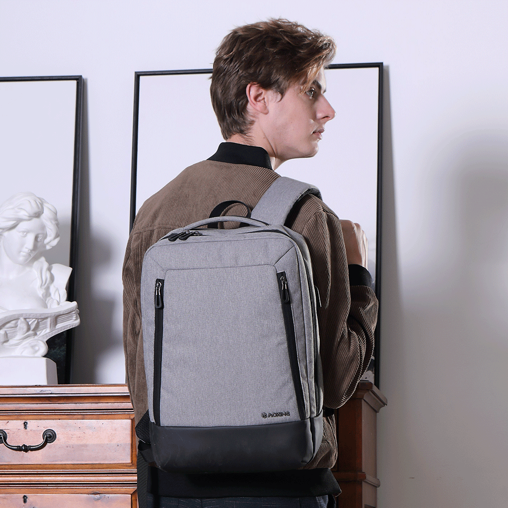 Aoking Unisex USB Charging Laptop Travel Backpack