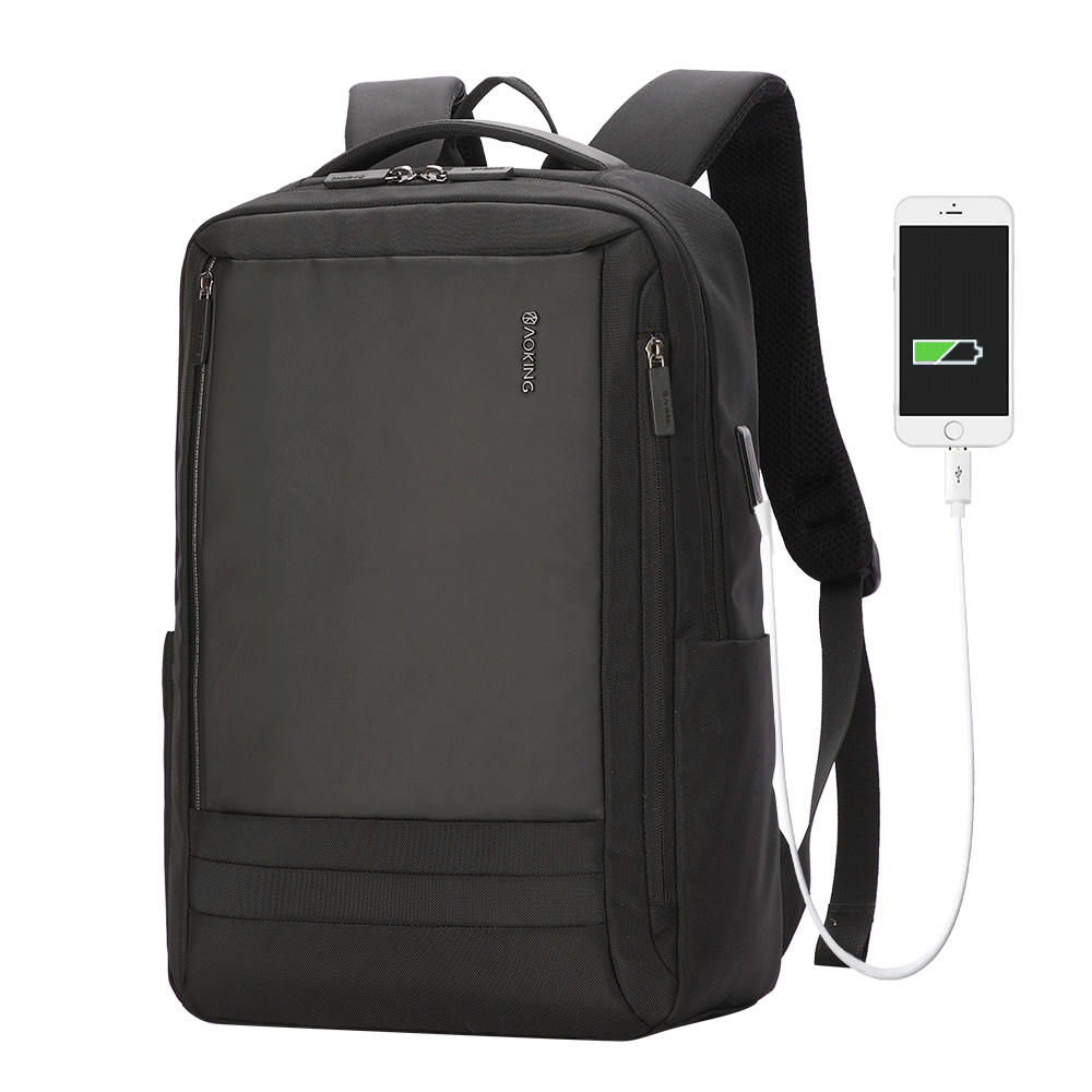 Aoking Dual USB Charging Business Large Capacity Male Travel Backpack