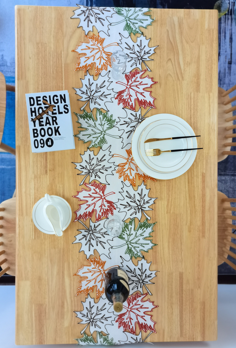 Embroidered table runner