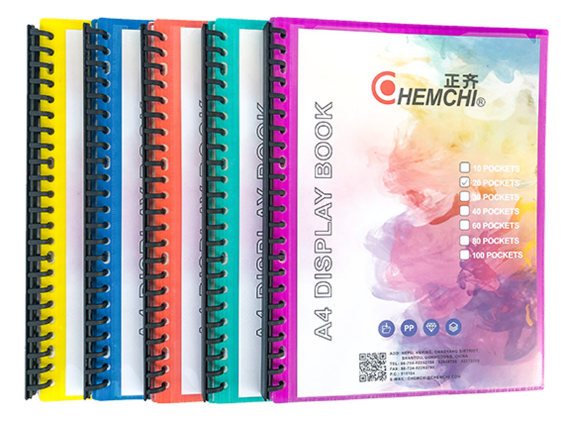 23-Ring-Clip Refillable Display Book, A4, 20 Pocket