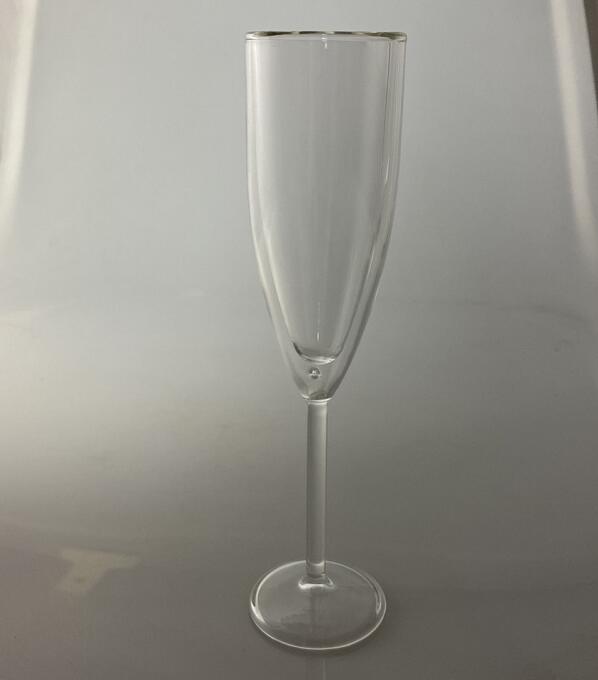 Best Seller High borosilicate double wall glass champagne cup 120ml for home using with dishwasher safe Eco Friendly EU standard