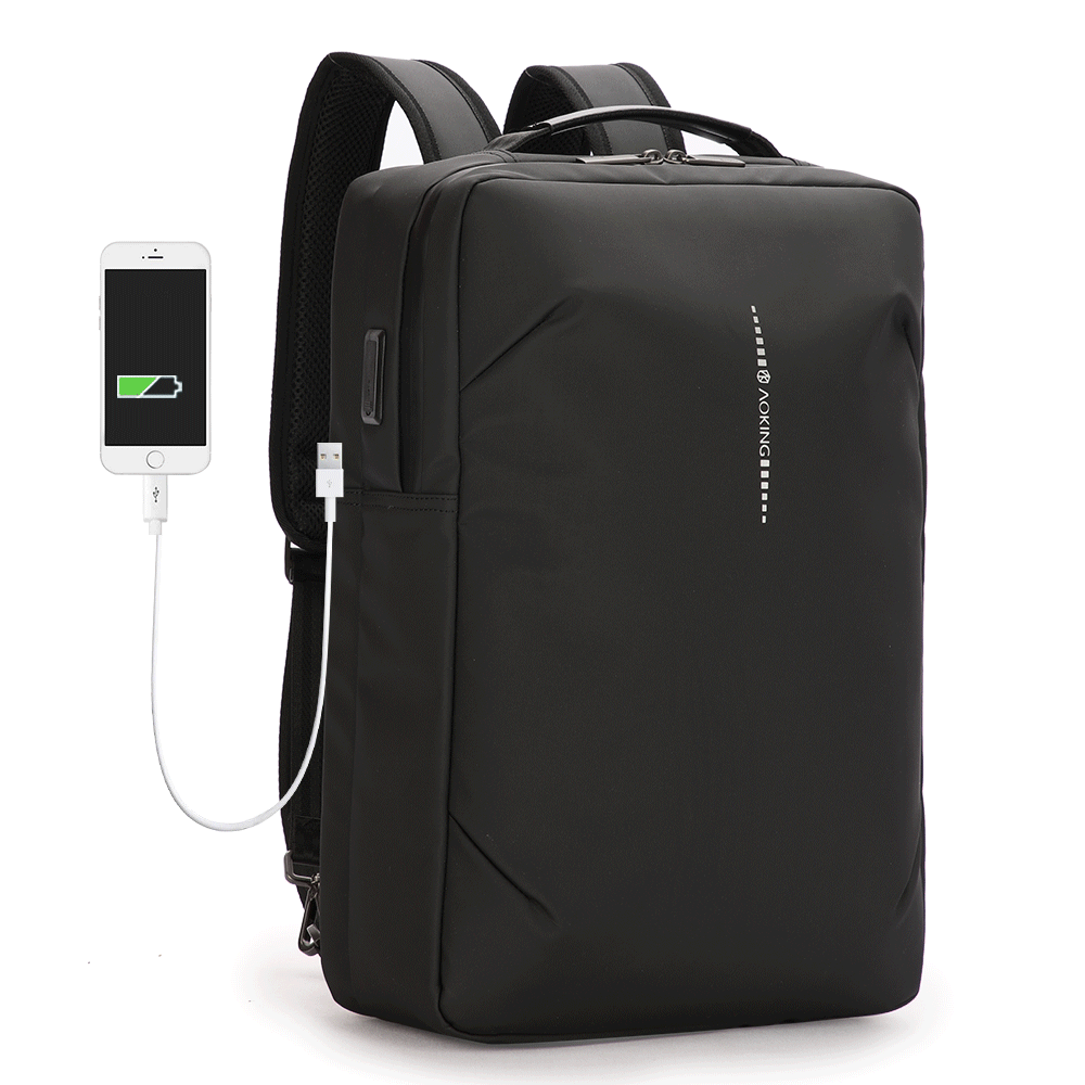 Aoking Multifunctional Anti-theft Dual USB Charging Waterproof Large Capacity Travel Backpack Cases