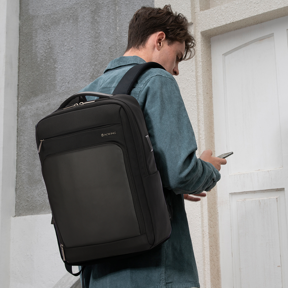 Aoking Dual USB Charging Large Capacity Male Business Travel Backpack