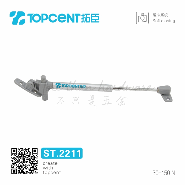 ST.2211 TOPCENT 60N 80N 120N furniture silver grey kitchen lift up hydraulic cabinet gas struts for cabinet
