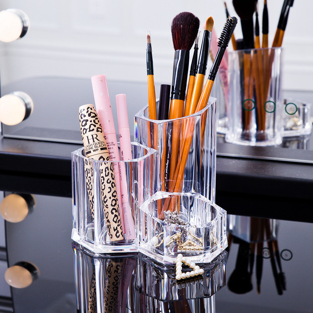 Multi Function Transparent Acrylic Makeup Brush Bucket