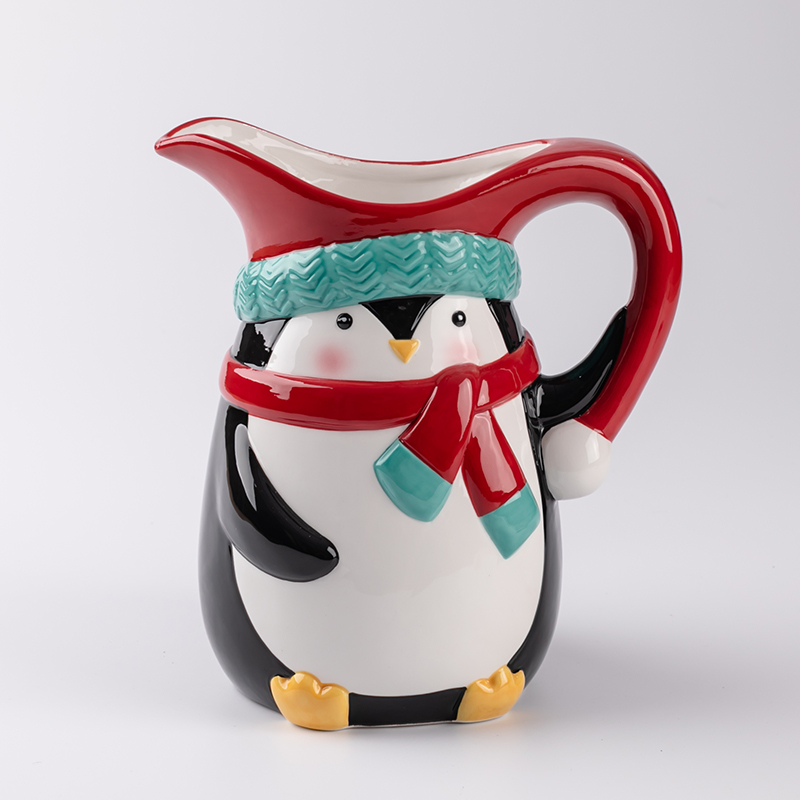 Christmas Hand Painted Ceramic Milk Jug Teapot Coffee Pot Kitchenware