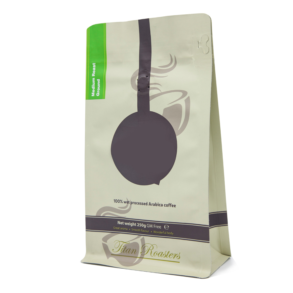 250g Aluminum Foil stand up zipper bag Coffee Bags With Valve