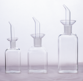 125ML 250ML 500ML 800ML Heat Resistant Square Shape oil Vinegar Bottle with Glass Spout
