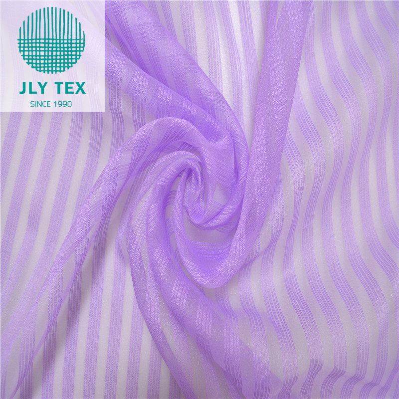 purple stripe organza