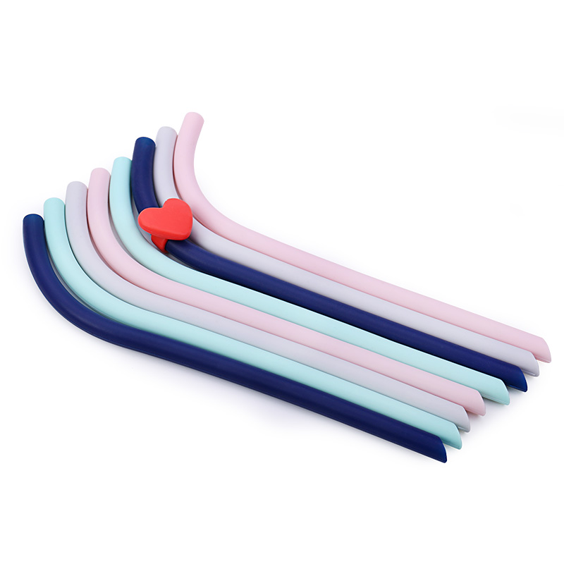 Silicone curved straw