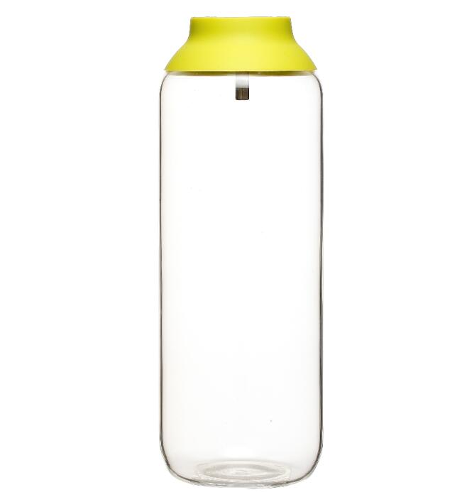 Hot selling mouth blown 1 liter high borosilicate glass water carafe for home using with silicone lid Dishwasher Safe EU standard ODM OEM