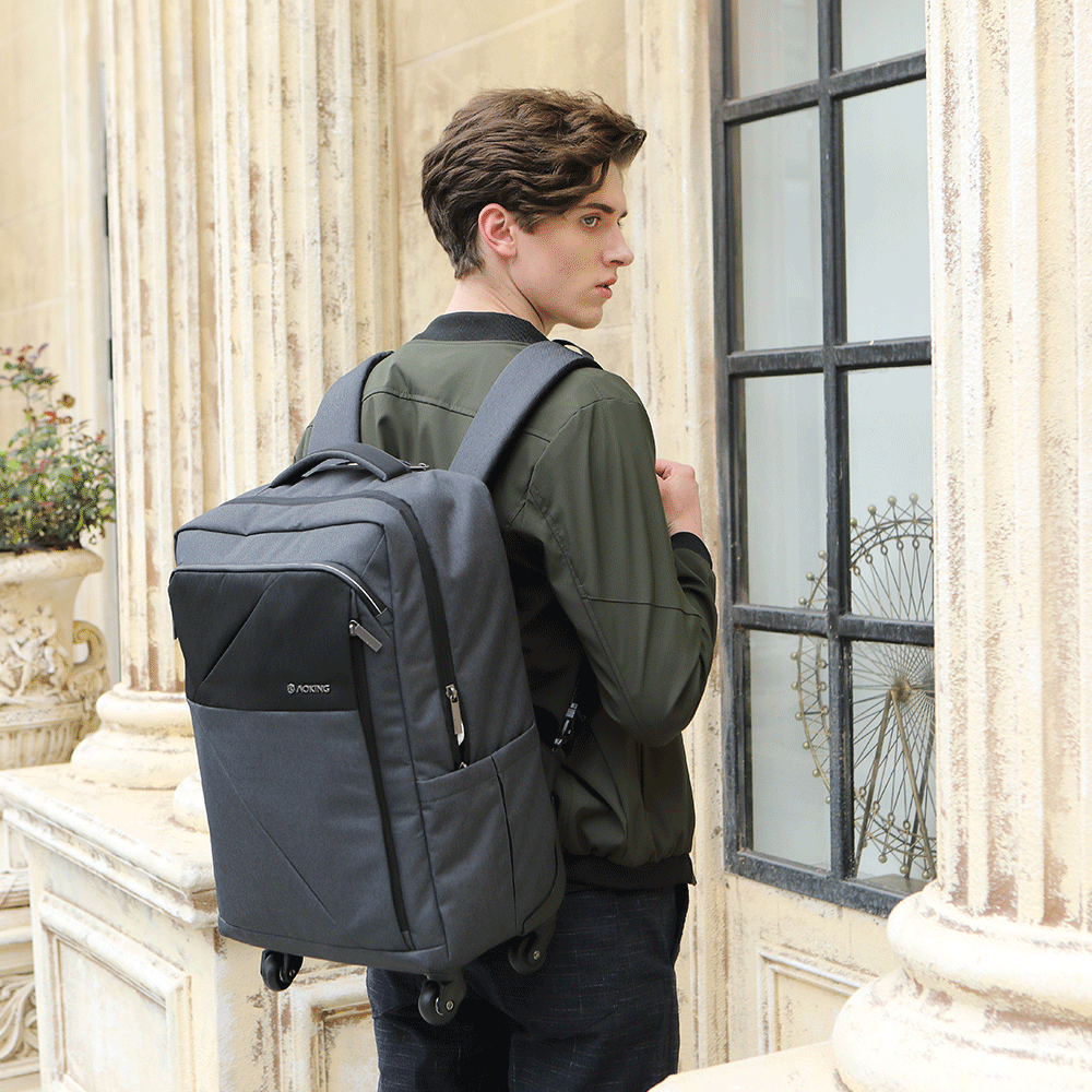 Aoking ABS Multifunctional Spacious USB Charging Travel Spinner Trolley Bag