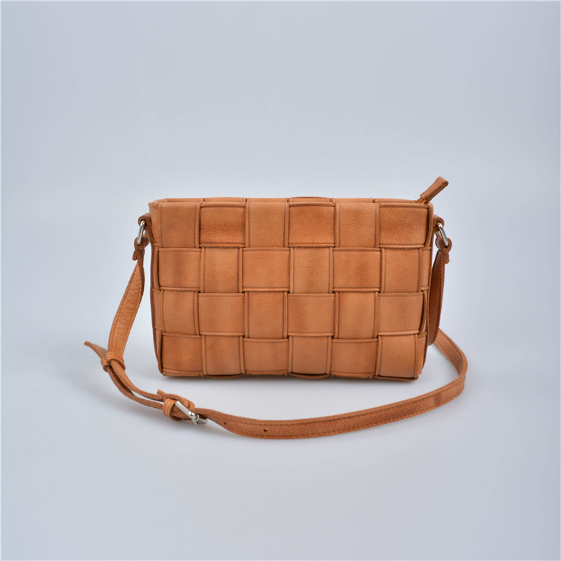 leather crossbody bag/woven bag