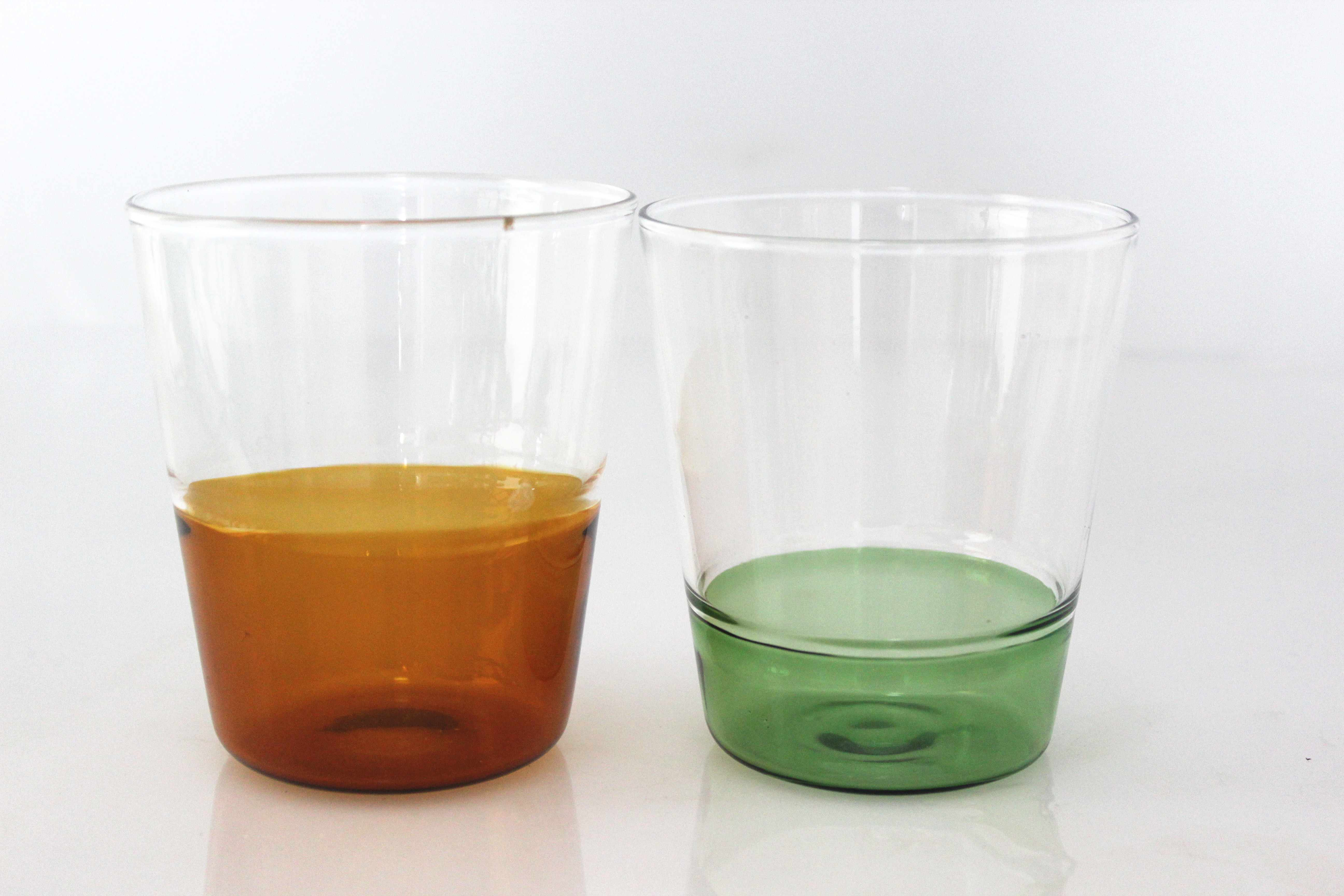 300ML 450ML Blue Amber Color Single Wall Glass Cup
