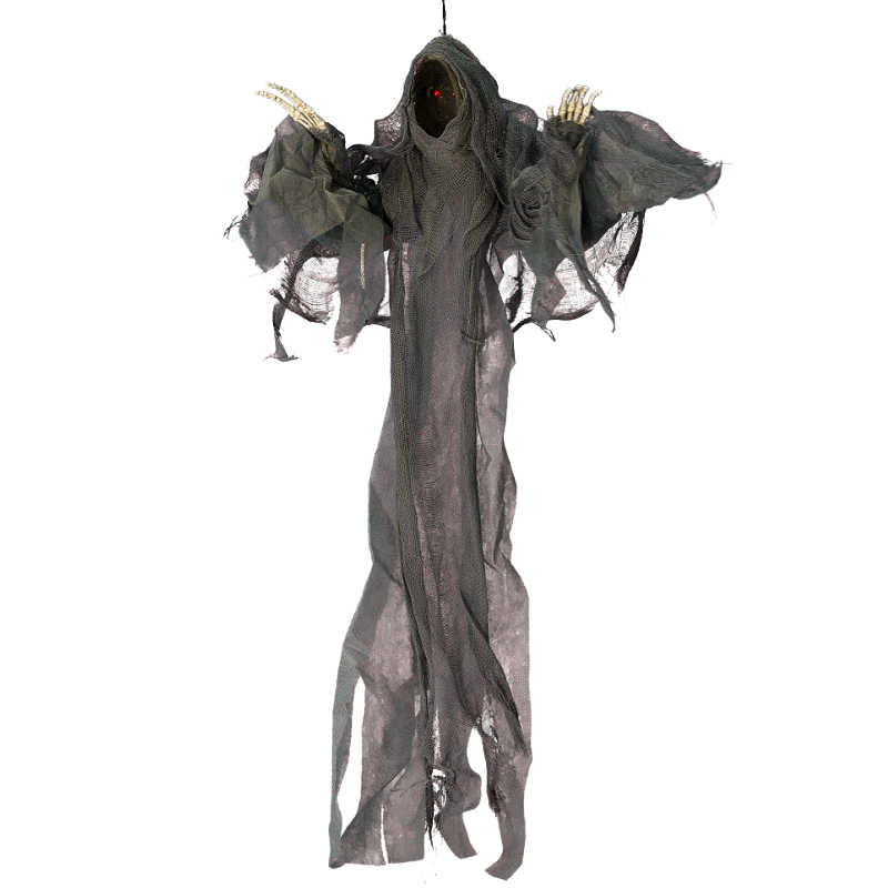 Halloween Decoration/Porps/Reaper/Black/Gray/with skeleton hand/charactor 18" Lightup Hanging Faceless Specture