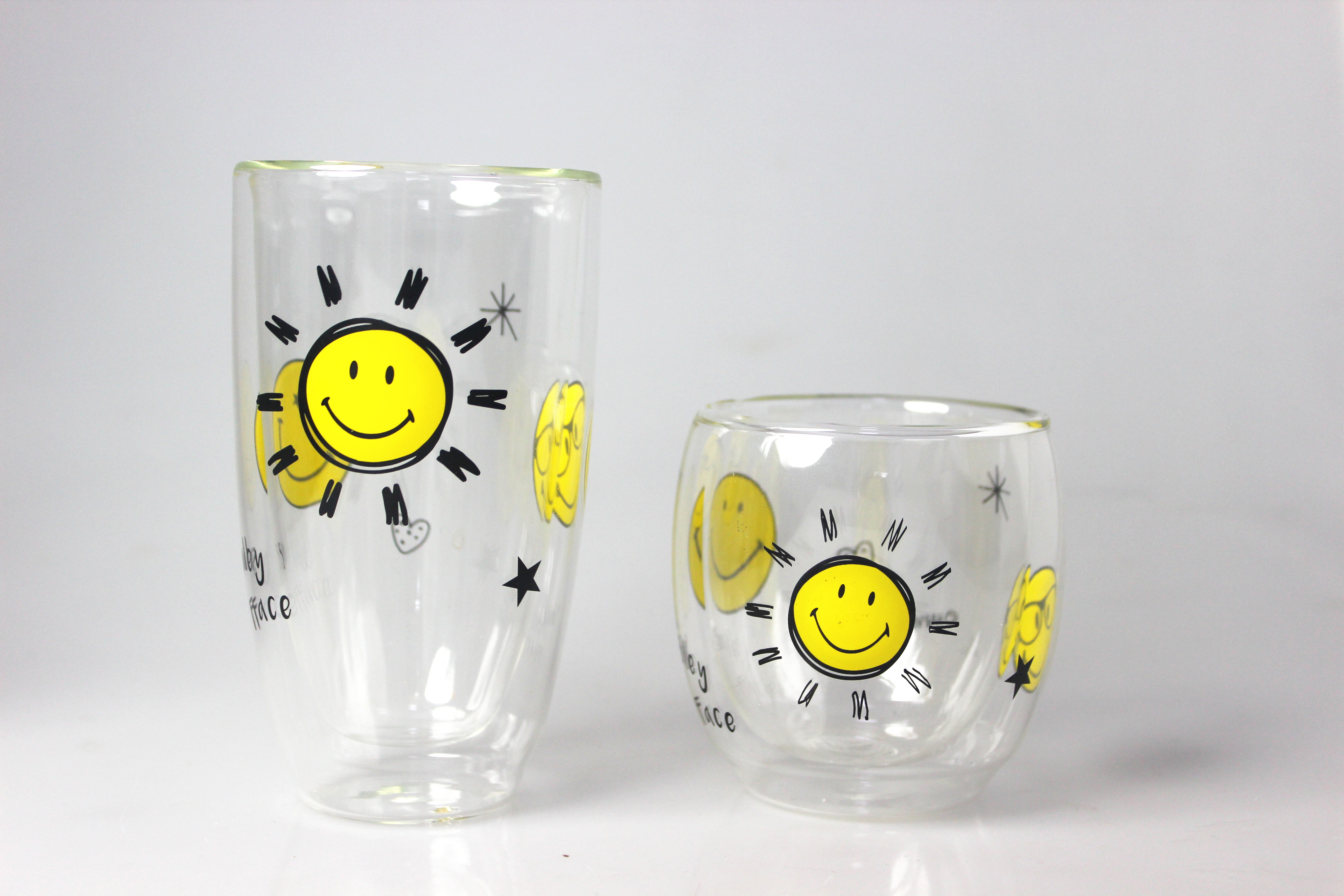 250ML 350ML Double Wall Glass Tea Cup with Thick Bottom