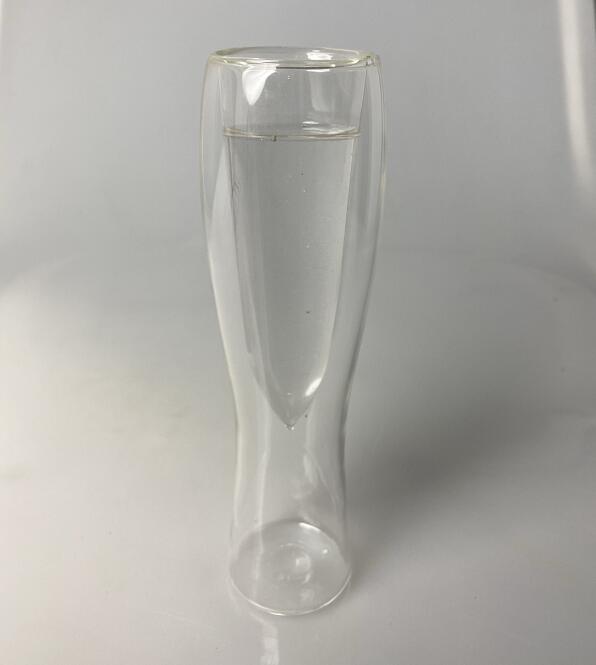 Best Seller High borosilicate double wall glass champagne cup 150ml for home using with dishwasher safe Eco Friendly EU standard