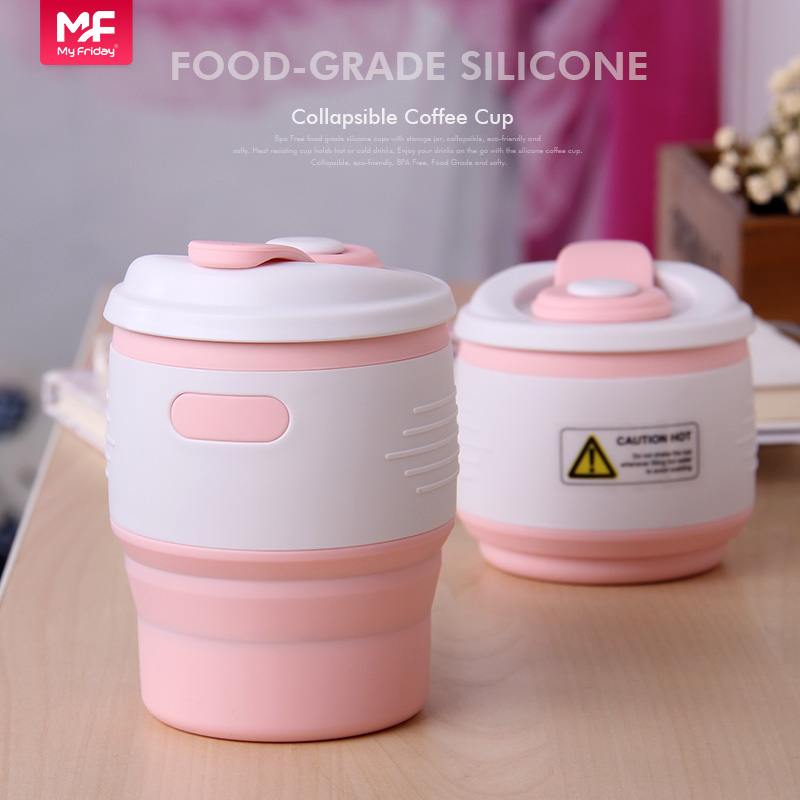 Portable Travel Custom Logo Eco Friendly BPA Free Silicone Collapsible Reusable Coffee Cup With Lid