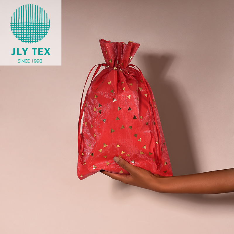Non-Woven (Organza Cover) drawstring bag foil print