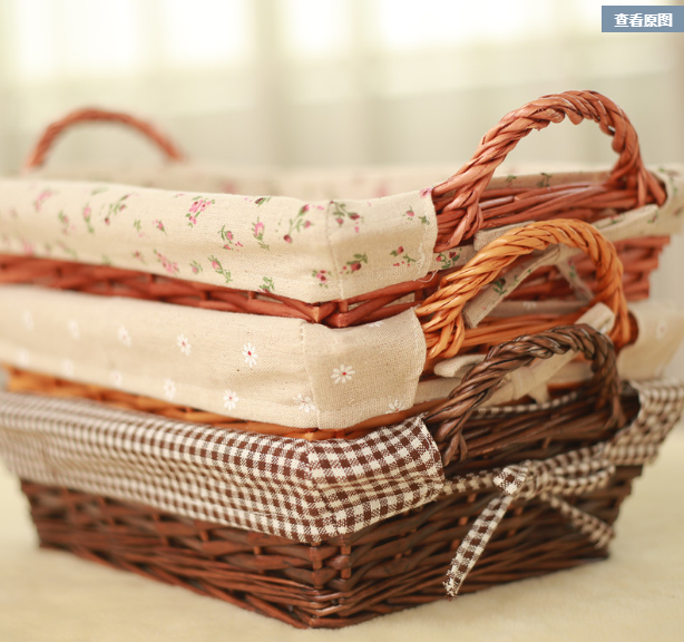 Kingwillow rectangualr Eco friendly WICKER material fruit vegetable bread basket for storage