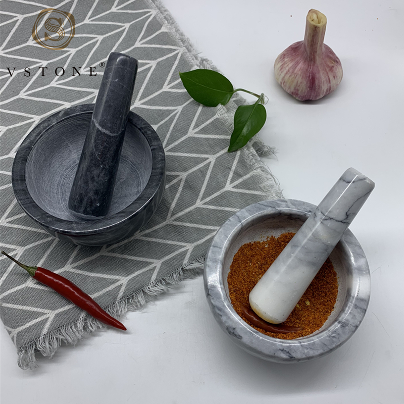 White grey/Dark grey marble mortar and pestle /mortar with pestle/pestle and mortar，marble craft