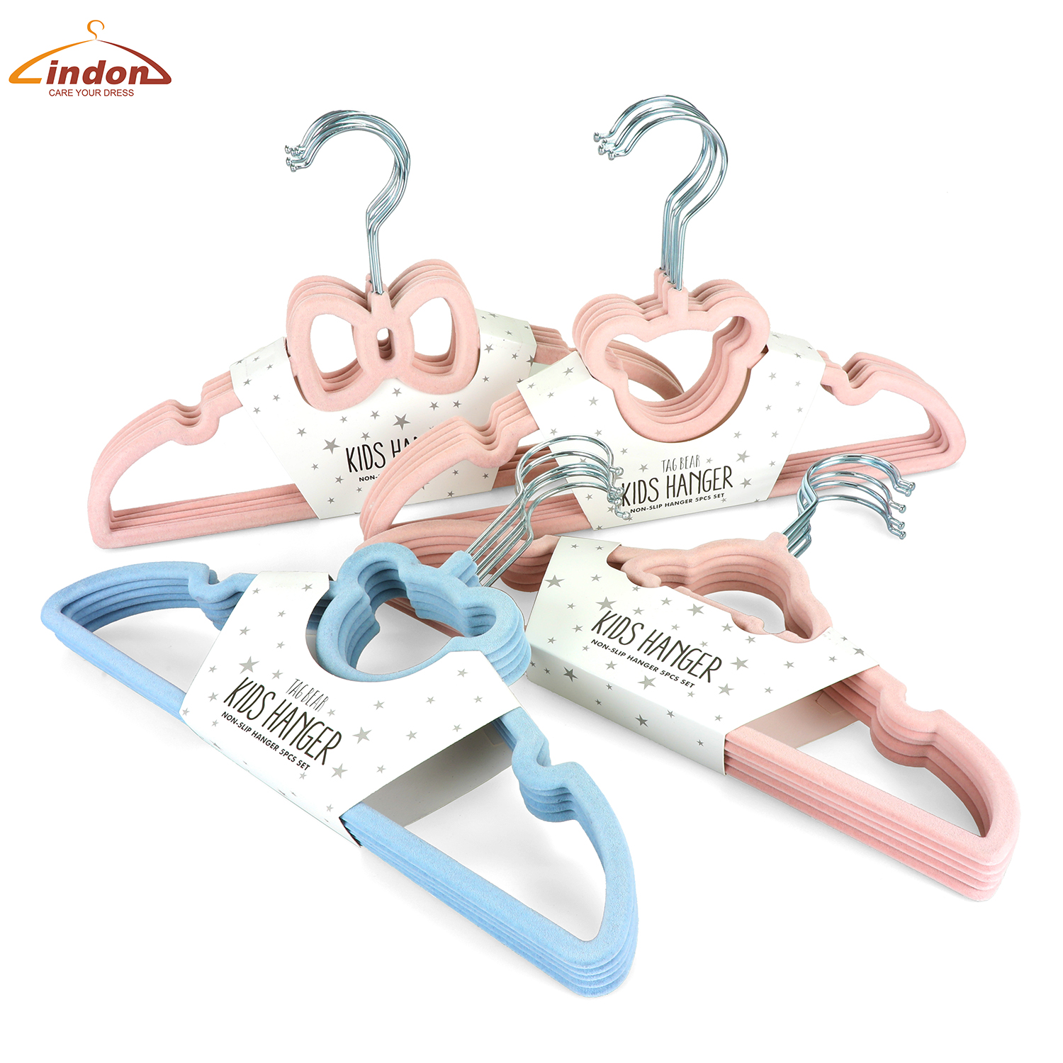 0010 Cute Cartoons No Slip Baby Clothes Velvet Hangers