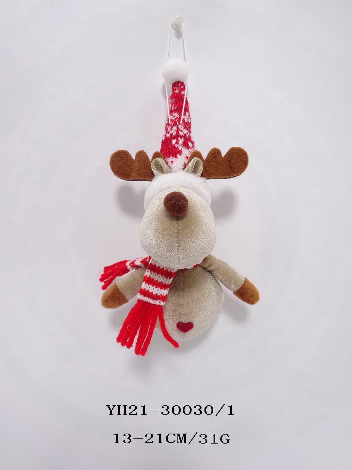 Christmas Decoration,Xmas Deco,Christmas Ornaments,Seasonal Decoration,Seasonal Deco,Fabric,Plush,13CM Reindeer Hanging Décor in Wood Box