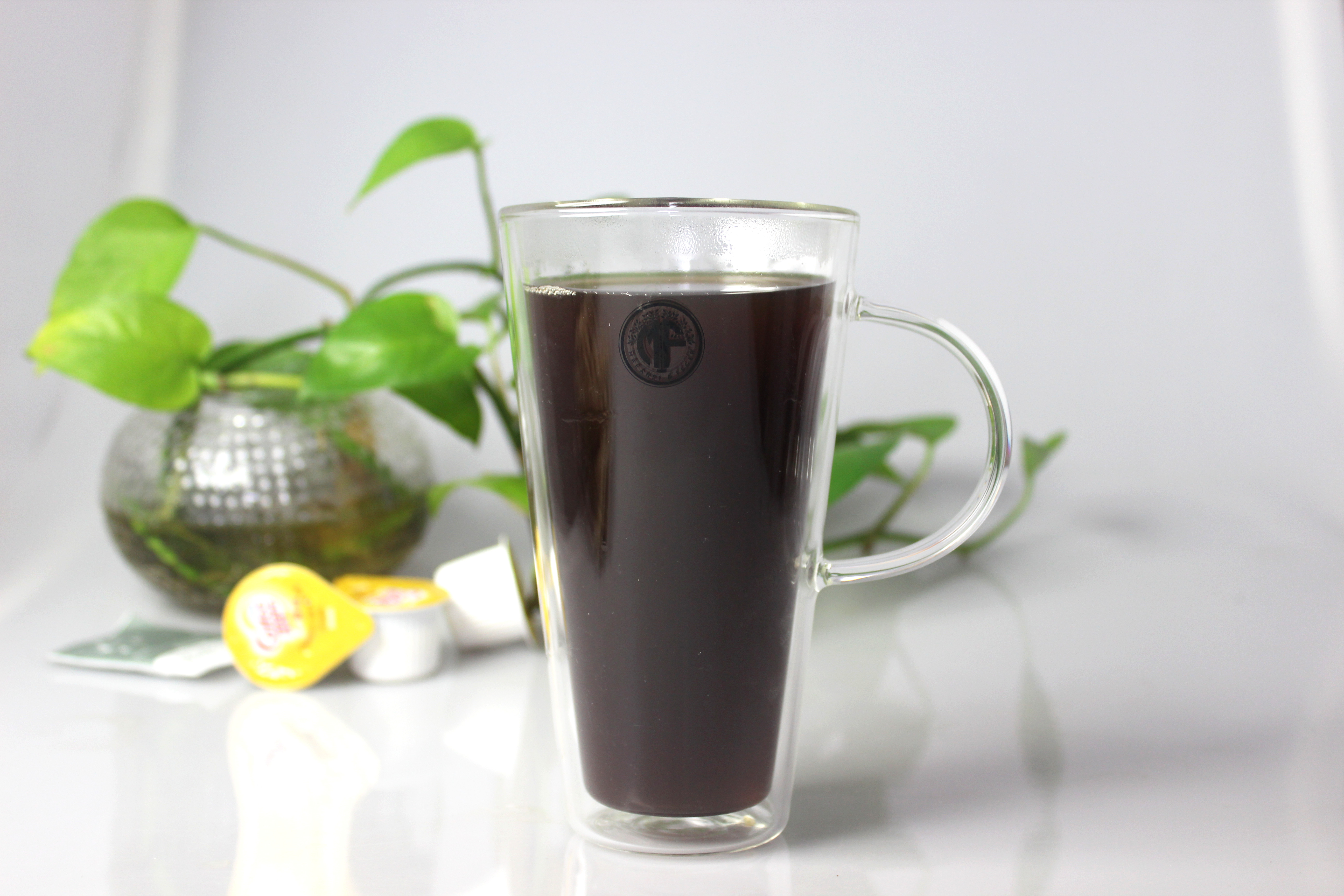 350ML Double Wall Glass Tea and Coffee Cup with Handle