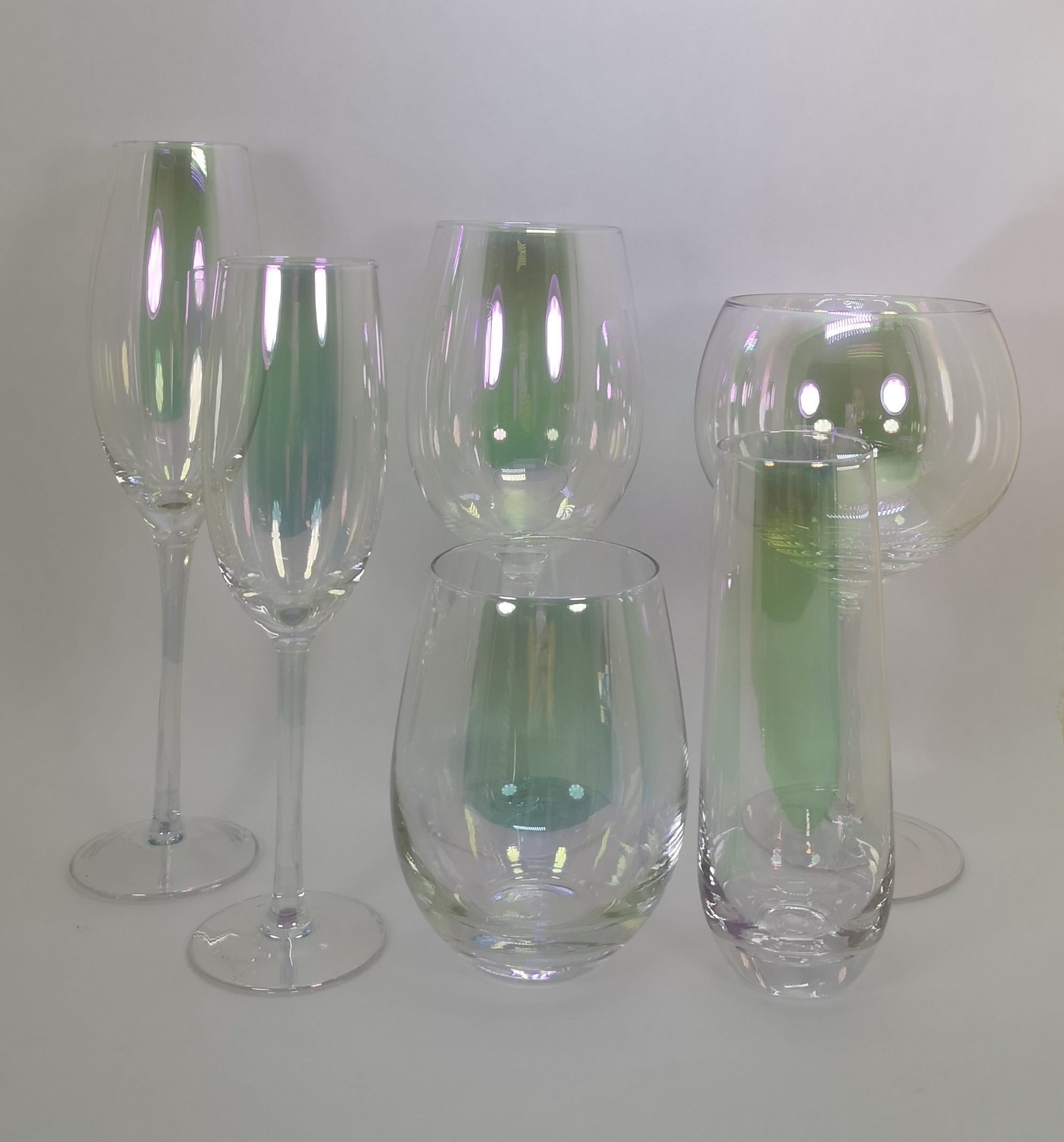 Pearl luster glass goblet