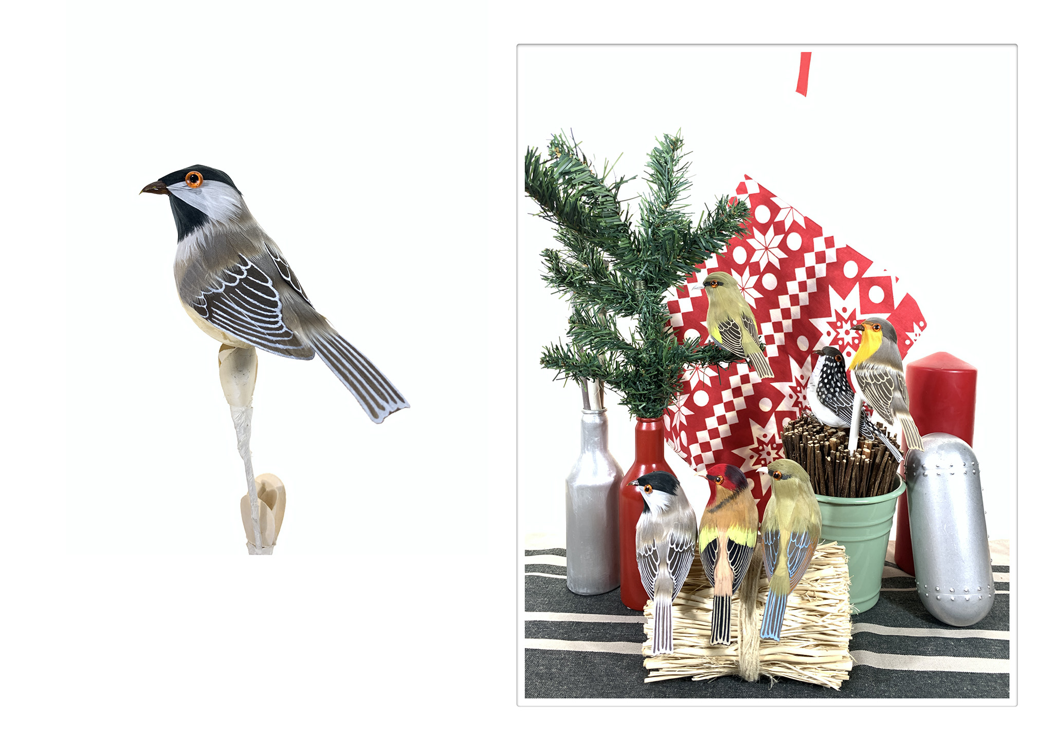 ! Christmas Tree Ornaments Bird Figurines Old-fashioned Miniature Decorating Natural Christmas Garland Wreath Home Garden Holiday Wedding With Clips