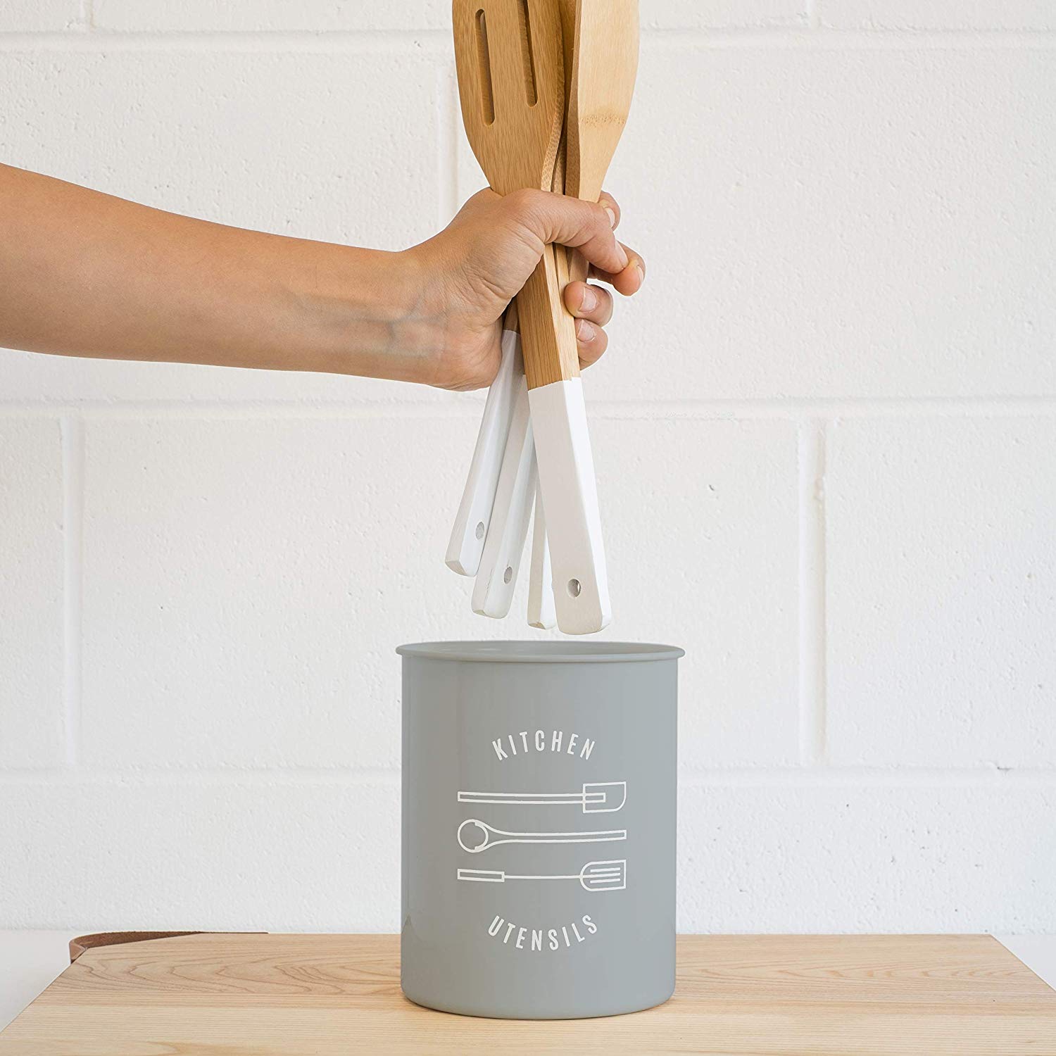 Kitchen Utensil Holder storage holder galvanized utensil caddy