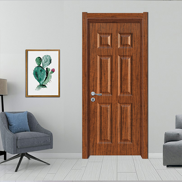 Yingkang Eco-Friendly Wpc Pvc Plastic Interior Bathroom Door Modern House Door