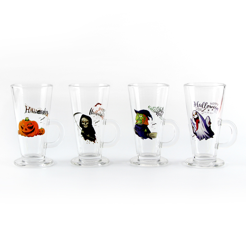 Glass cup with decal